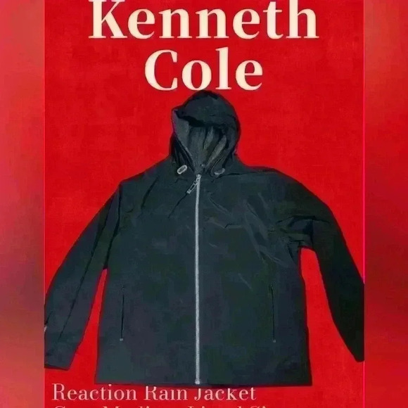 Kenneth Cole Reaction Rain Jacket Coat Lined Size L - Picture 2 of 7